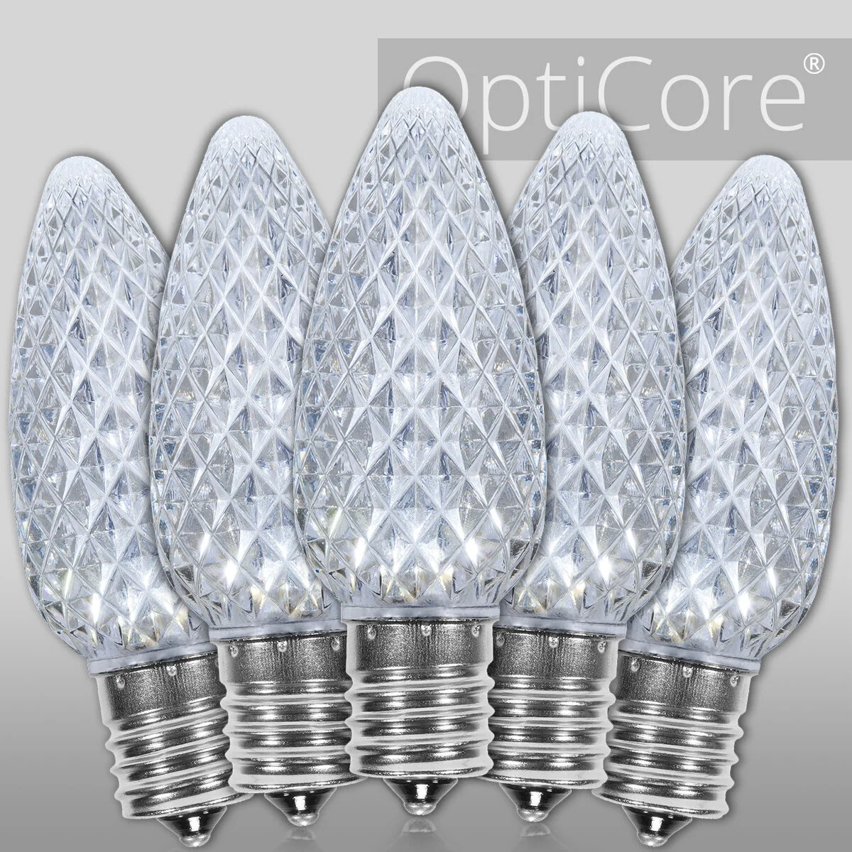 C9 Cool White OptiCore LED Bulbs, Box of 25 - Wintergreen Lighting® 72639
