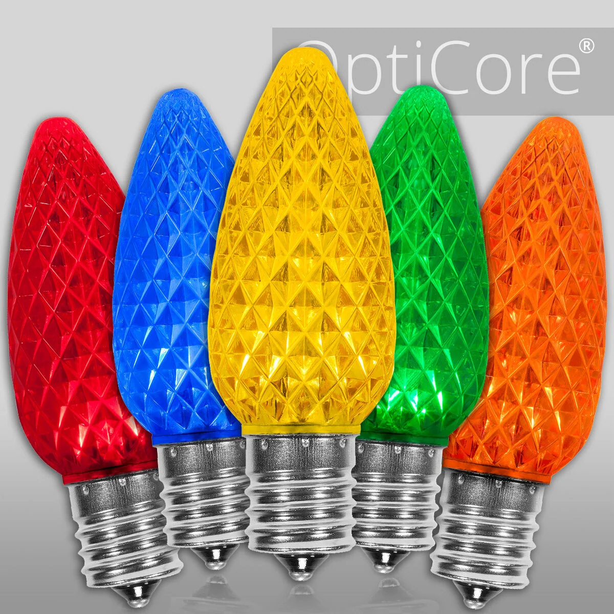 C9 Multicolor OptiCore LED Bulbs, Box of 25 - Wintergreen Lighting® 72642