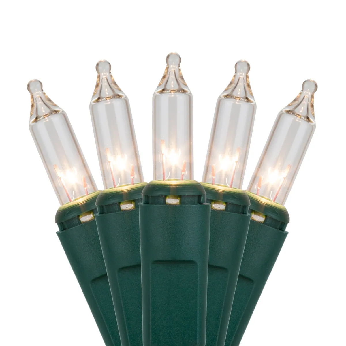 50 Clear Mini Lights, Green Wire, 4" Spacing - Kringle Traditions® 15189