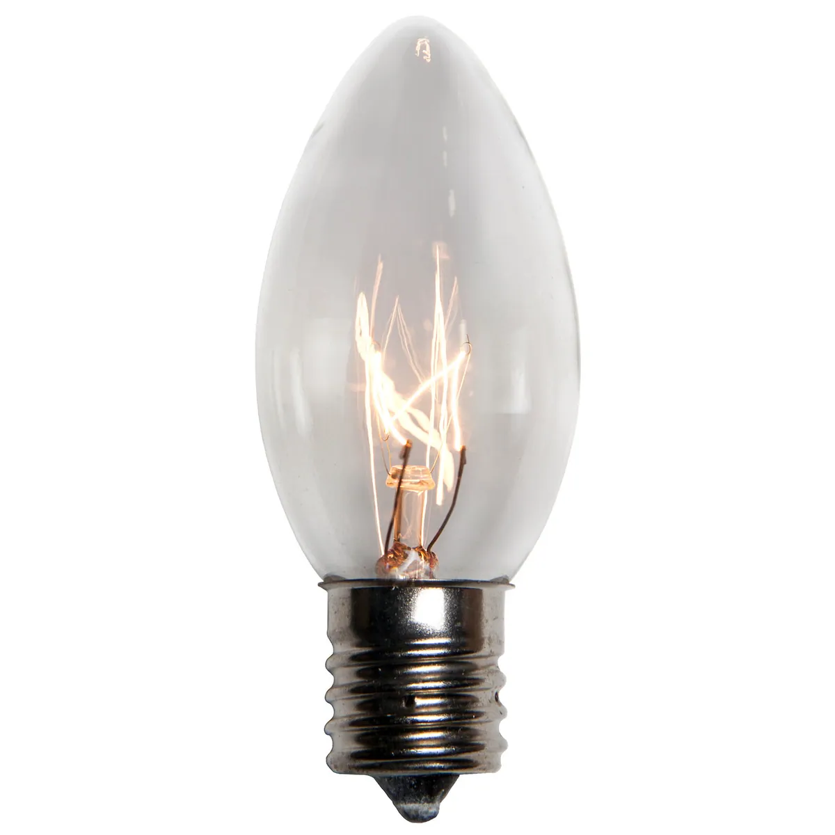 C9 Clear Transparent Bulbs, Box of 25 - Wintergreen Lighting® 15141