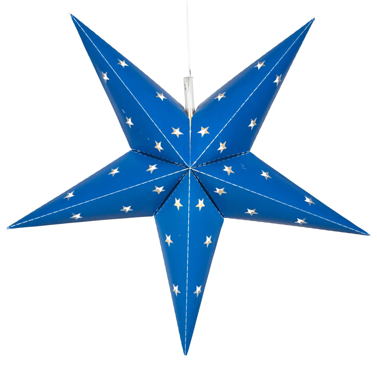18" Blue Aurora Superstar TM 5 Point Star Light, Fold-Flat, LED Lights, Outdoor Rated - Wintergreen Lighting® 80465