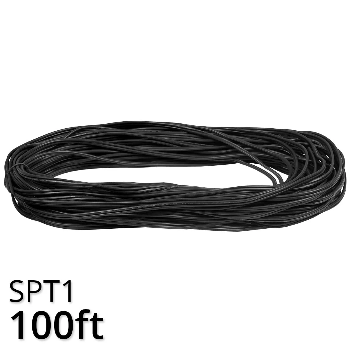 Black Outdoor Zip Cord Wire, 18 Gauge — 72933 - Wintergreen Lighting® 72933