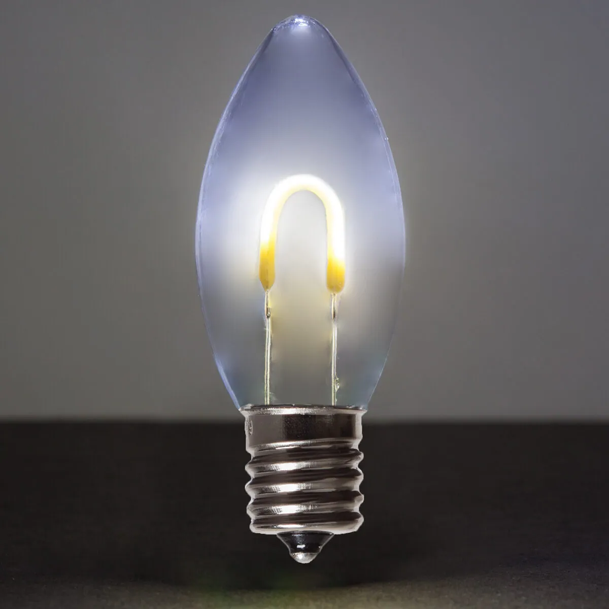 C9 Transparent Shatterproof Cool White FlexFilament® LED Bulbs, Box of 5 - Wintergreen Lighting® 80633