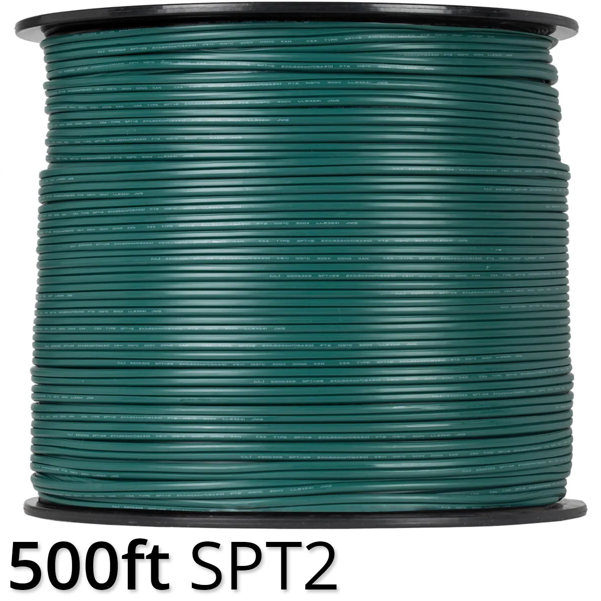 Green Outdoor Zip Cord Wire, 18 Gauge — 17443 - Wintergreen Lighting® 17443