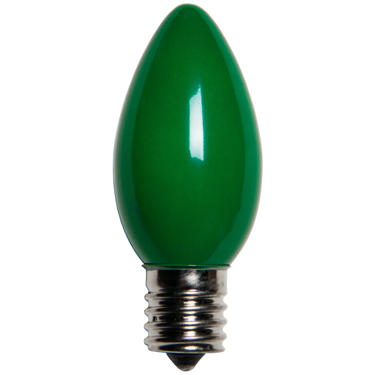 C9 Green Opaque Bulbs, Box of 25 - Wintergreen Lighting® 15136
