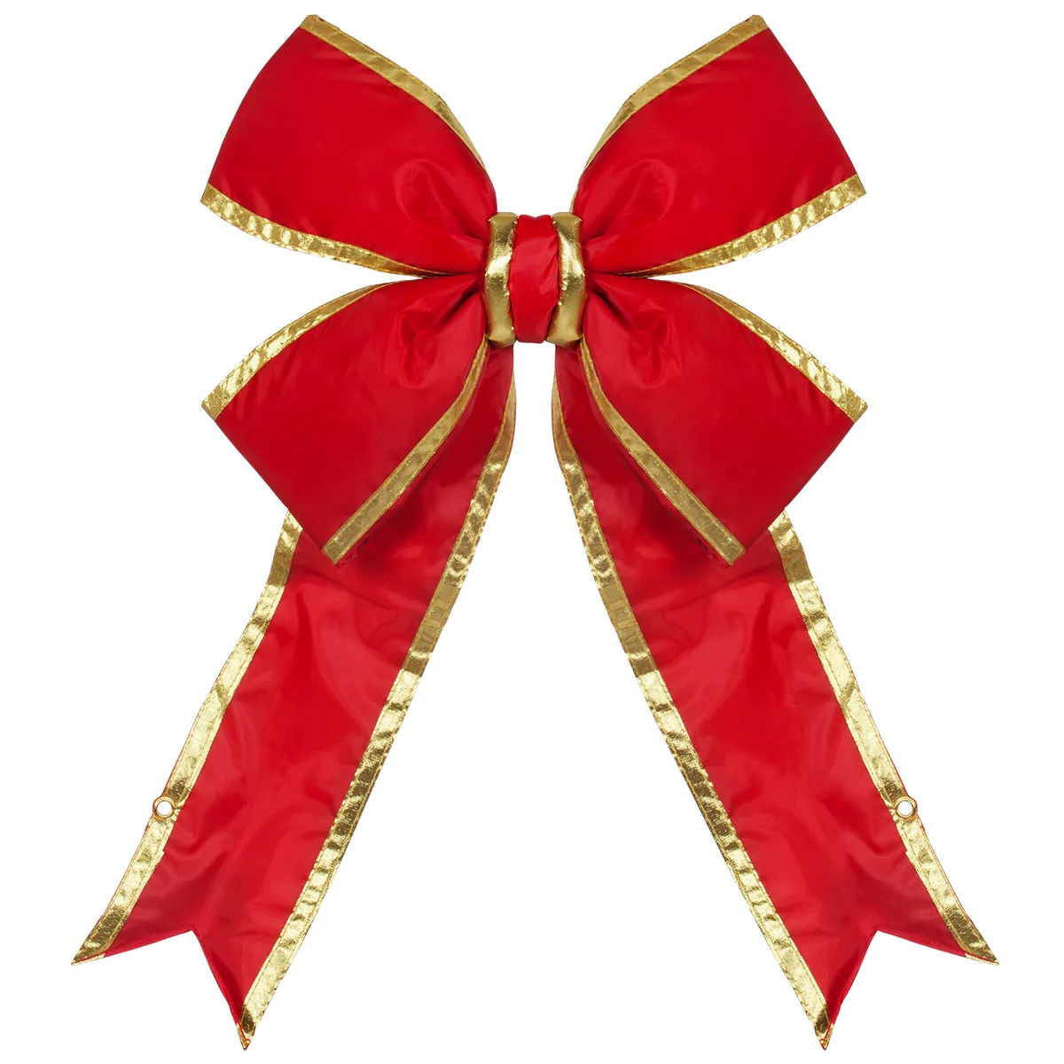 Red with Gold Trim Structural 3D Nylon Bow — 18-in Width - Red Sleigh® 22267
