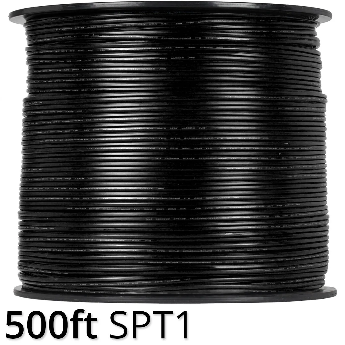Black Outdoor Zip Cord Wire, 18 Gauge — 21056 - Wintergreen Lighting® 21056