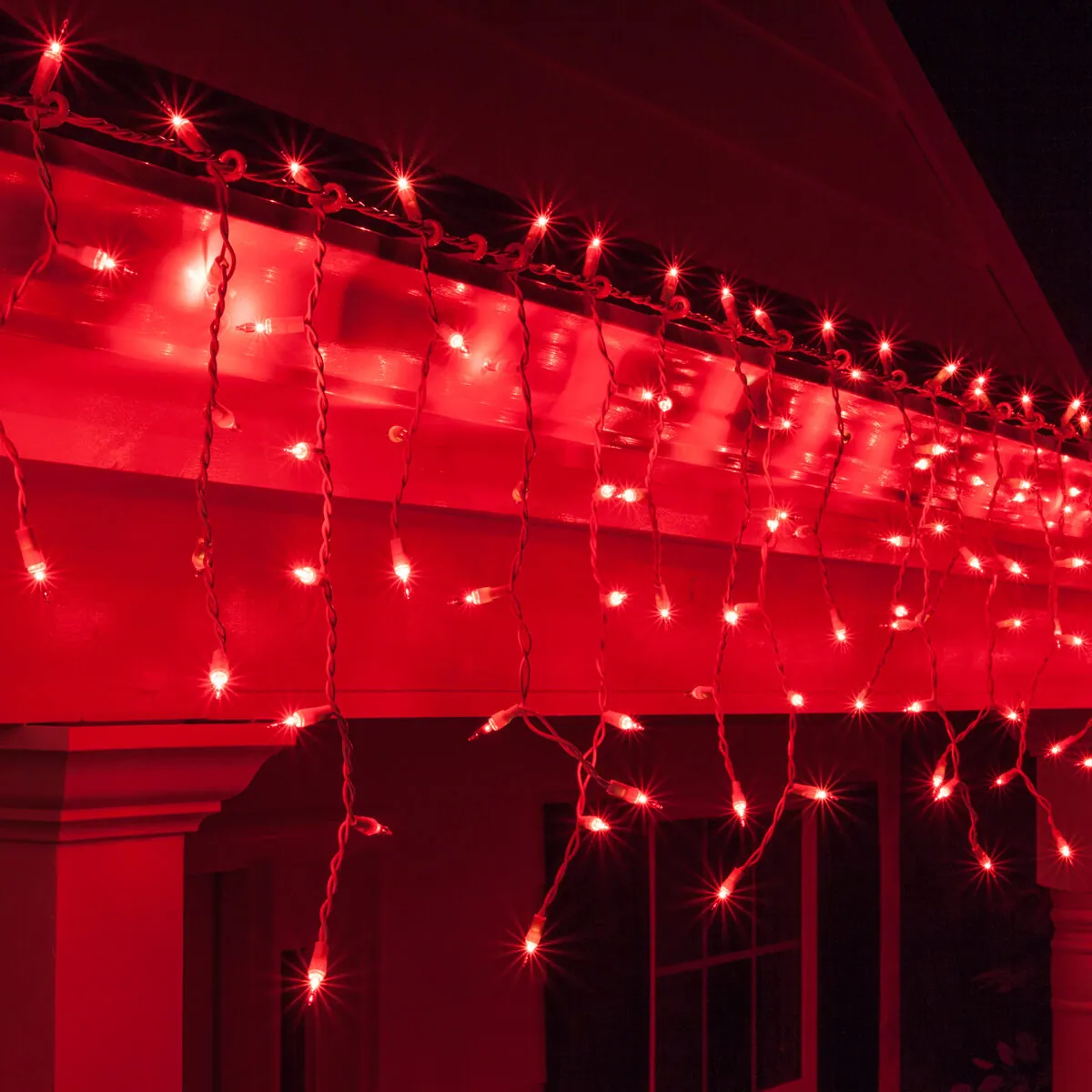Red Mini Icicle Lights on White Wire - Kringle Traditions® 15235