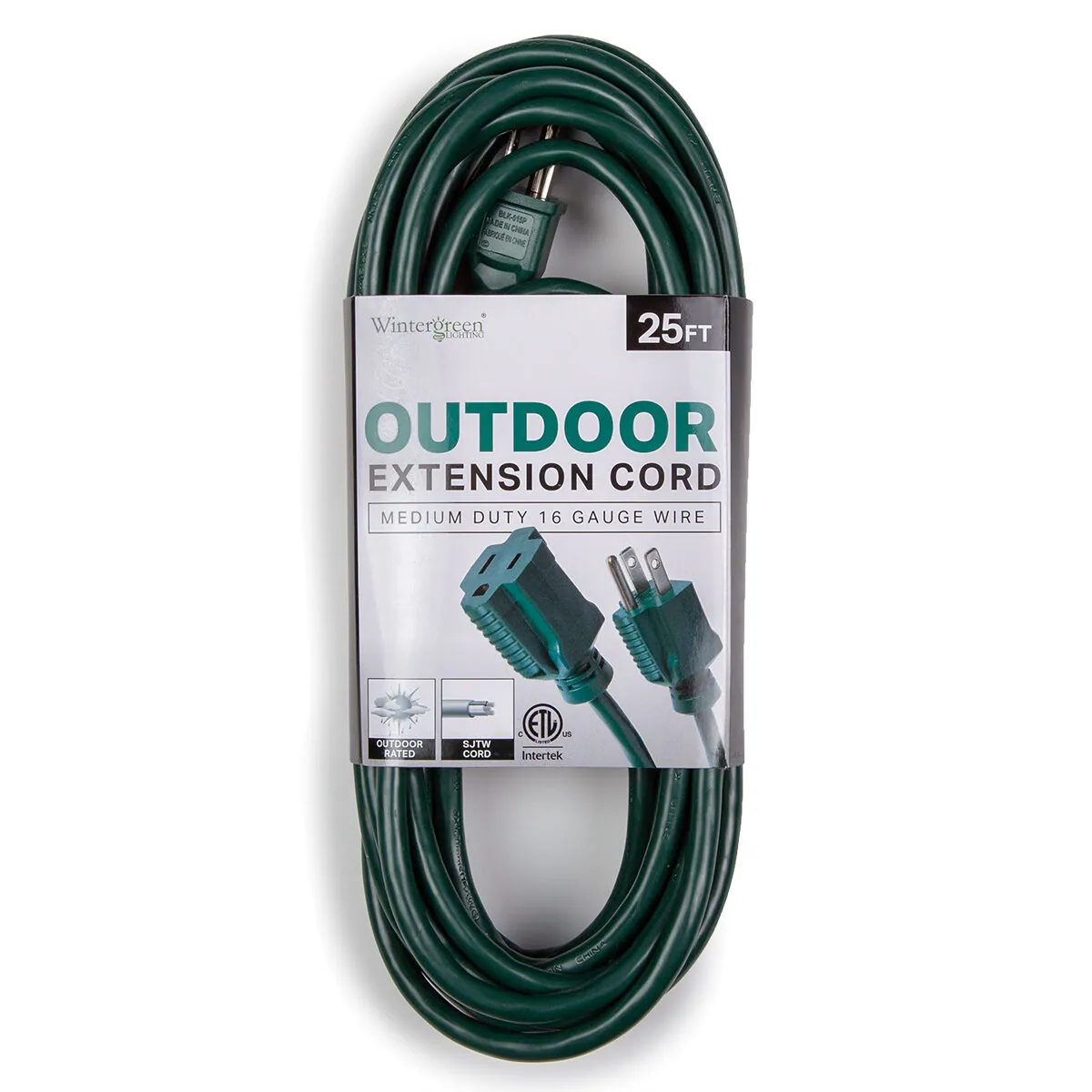 Green Medium Duty Extension Cord — 79655 - Wintergreen Lighting® 79655