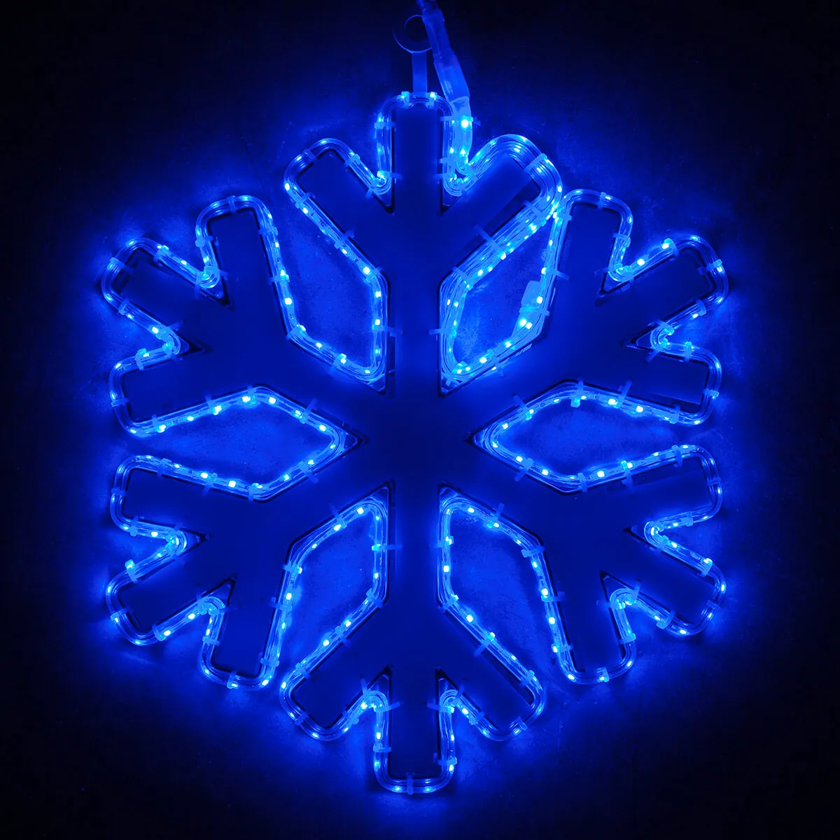 18 Point Snowflake with Blue Acrylic Center, Blue Lights - Wintergreen Lighting® 74700