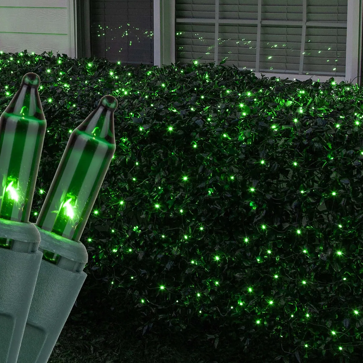 Green Mini Christmas Net Lights on Green Wire - Kringle Traditions® 15246