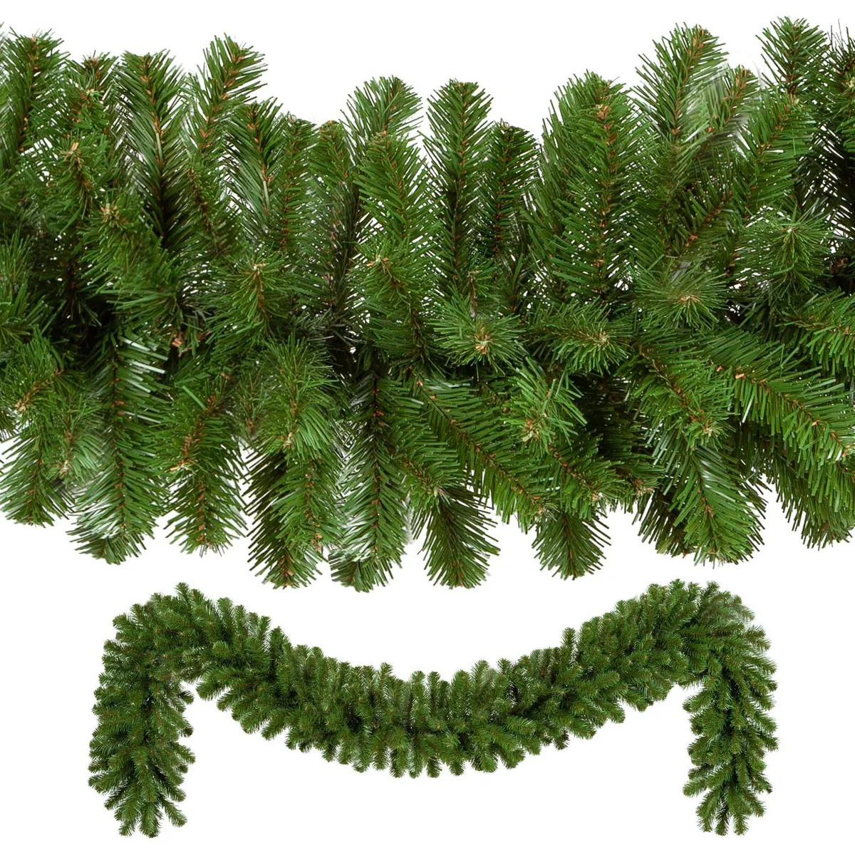 9' x 14" Sequoia Fir Commercial Unlit Holiday Garland - Red Sleigh® 85497