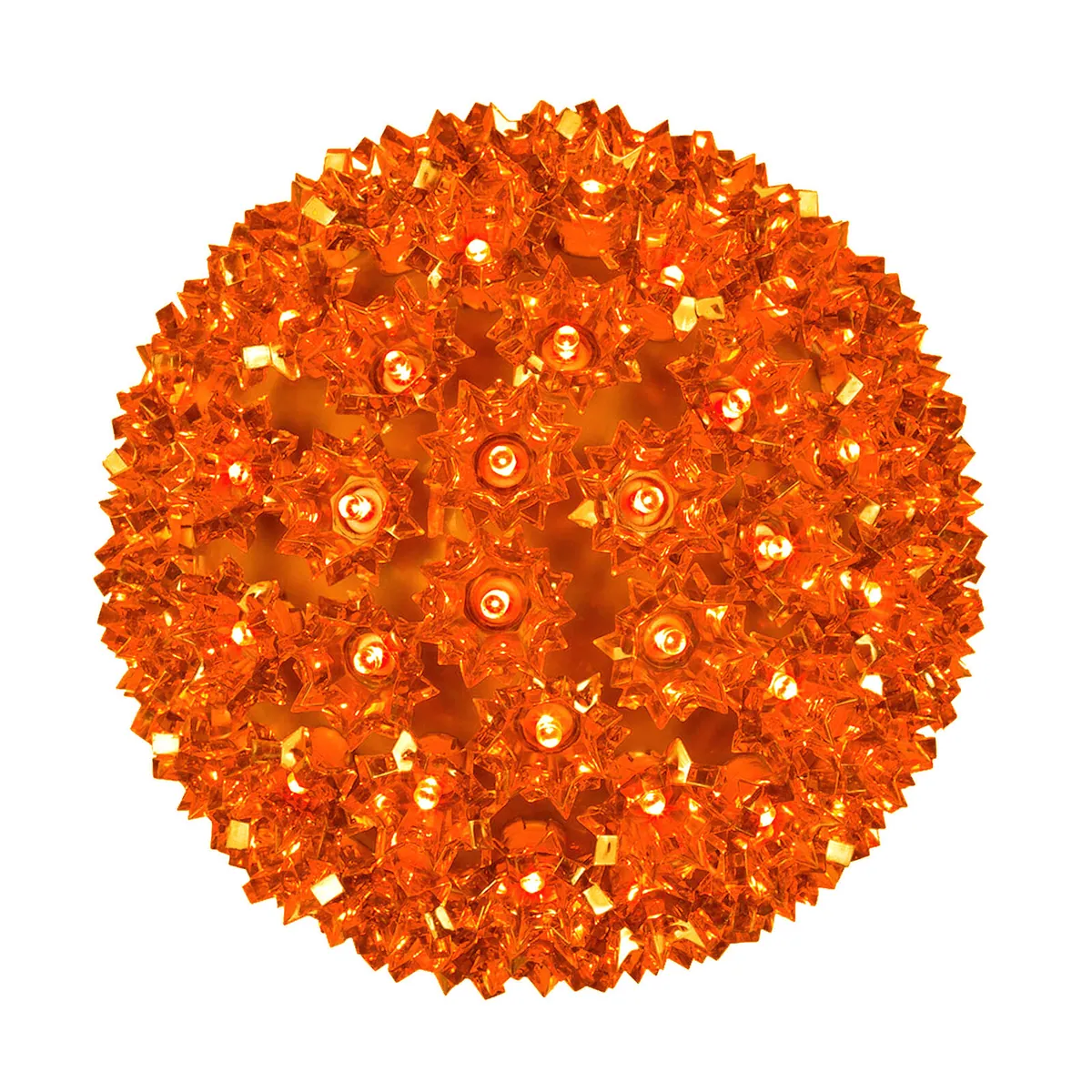 Amber 5mm LED Starlight Sphere — 7.5 Inches - Wintergreen Lighting® 82856