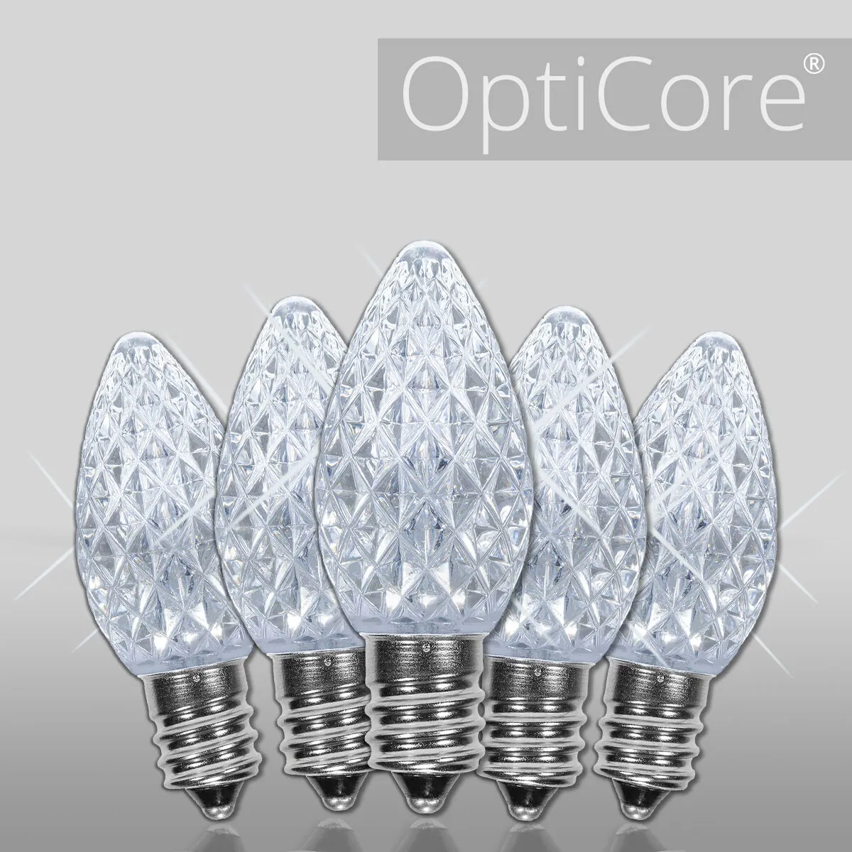 C7 Twinkle Cool White OptiCore® LED Bulbs, Box of 25 - Wintergreen Lighting® 73944