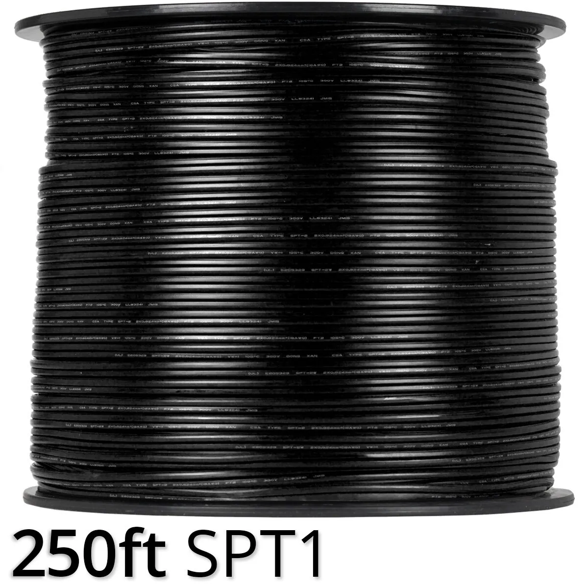 Black Outdoor Zip Cord Wire, 18 Gauge — 80887 - Wintergreen Lighting® 80887