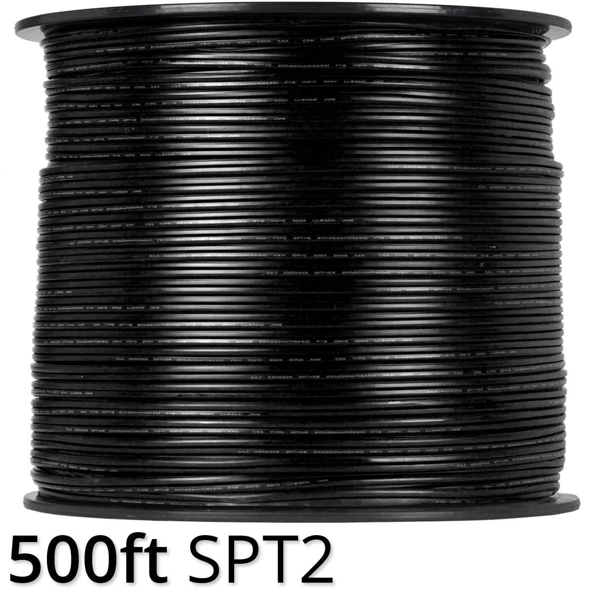 Black Outdoor Zip Cord Wire, 18 Gauge — 21055 - Wintergreen Lighting® 21055