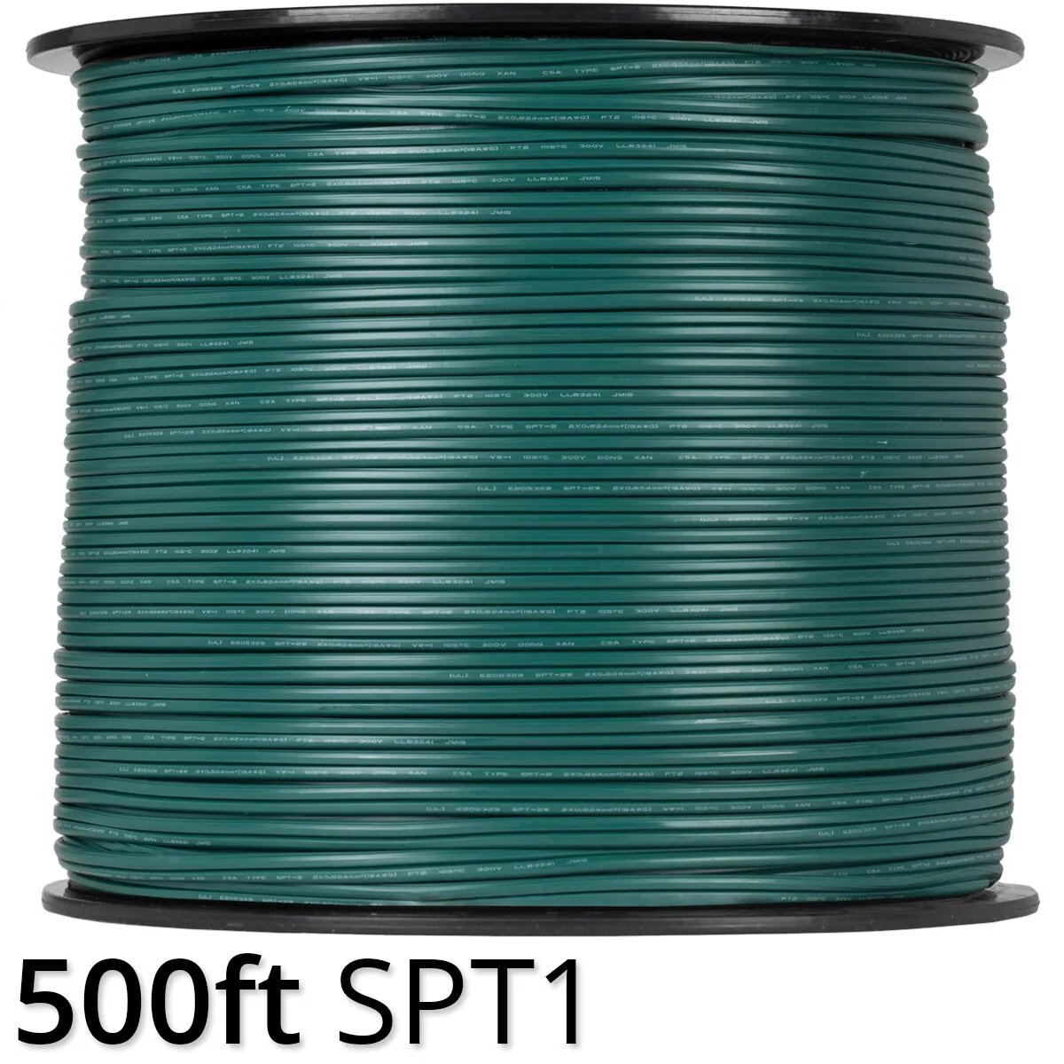 Green Outdoor Zip Cord Wire, 18 Gauge — 17441 - Wintergreen Lighting® 17441