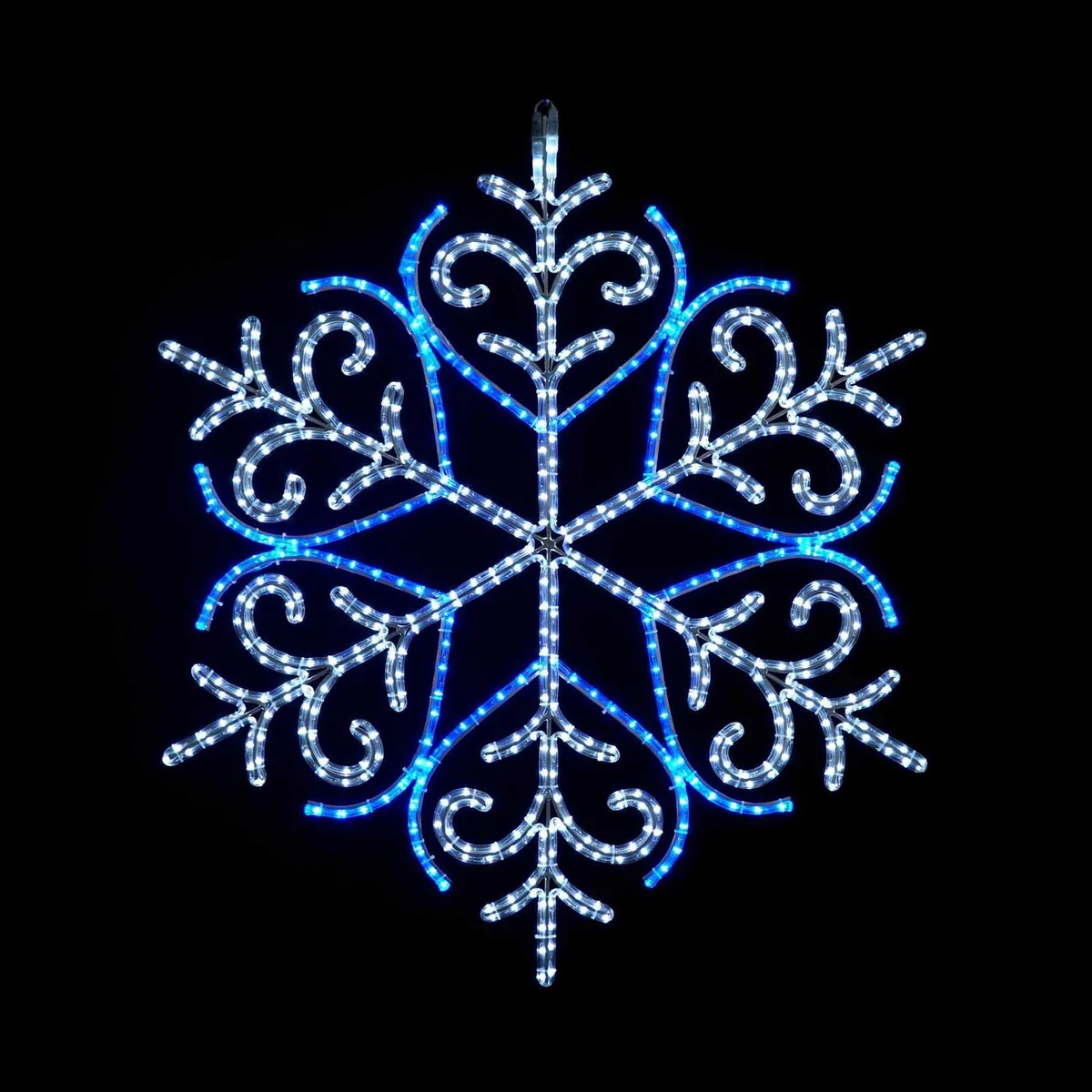 LED Christmas Snowflake with 12-Point Ornamental Star Center - Wintergreen Lighting® 86117