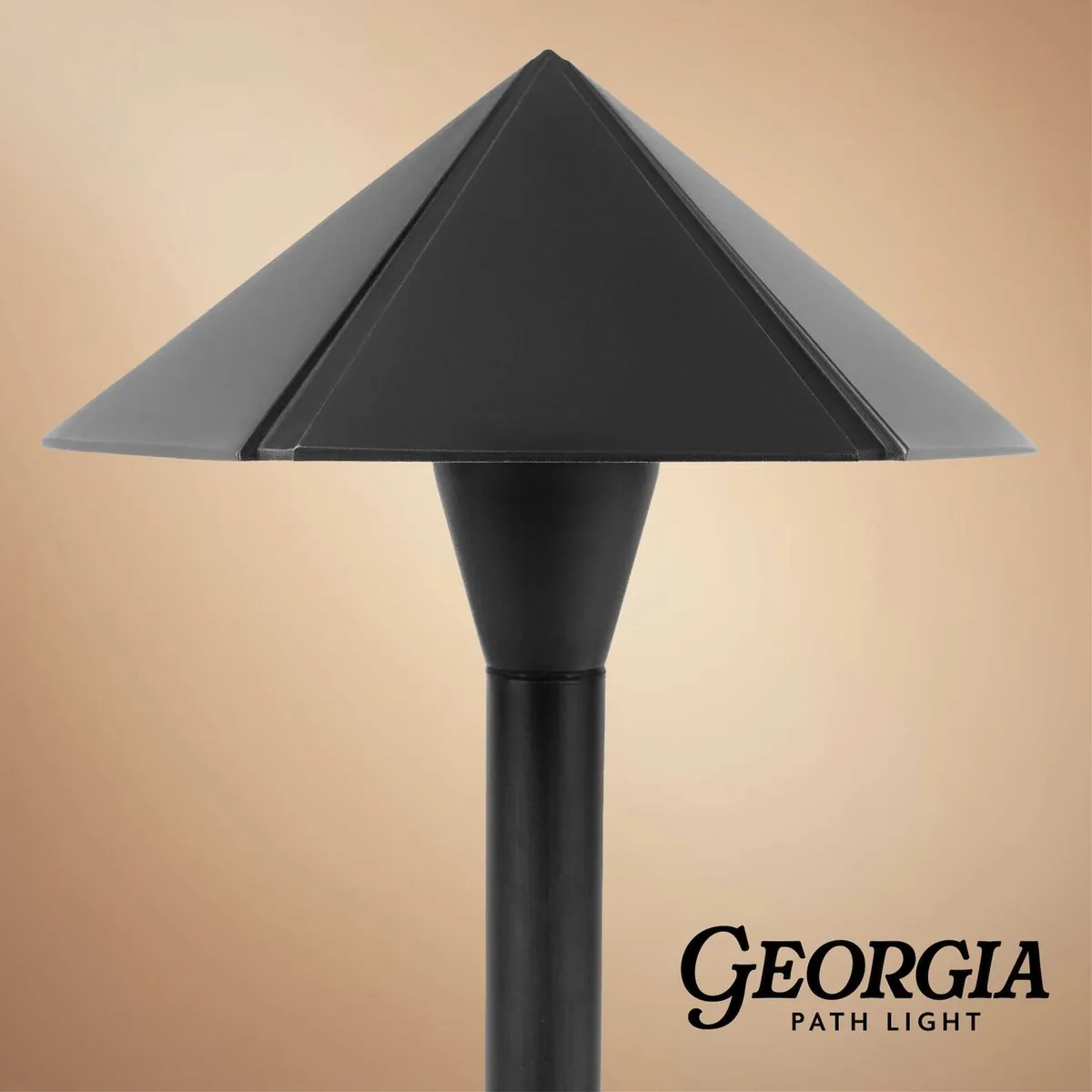 Georgia Parasol Low Voltage Landscape Lighting Path Light, Black - Wintergreen Lighting® 84860