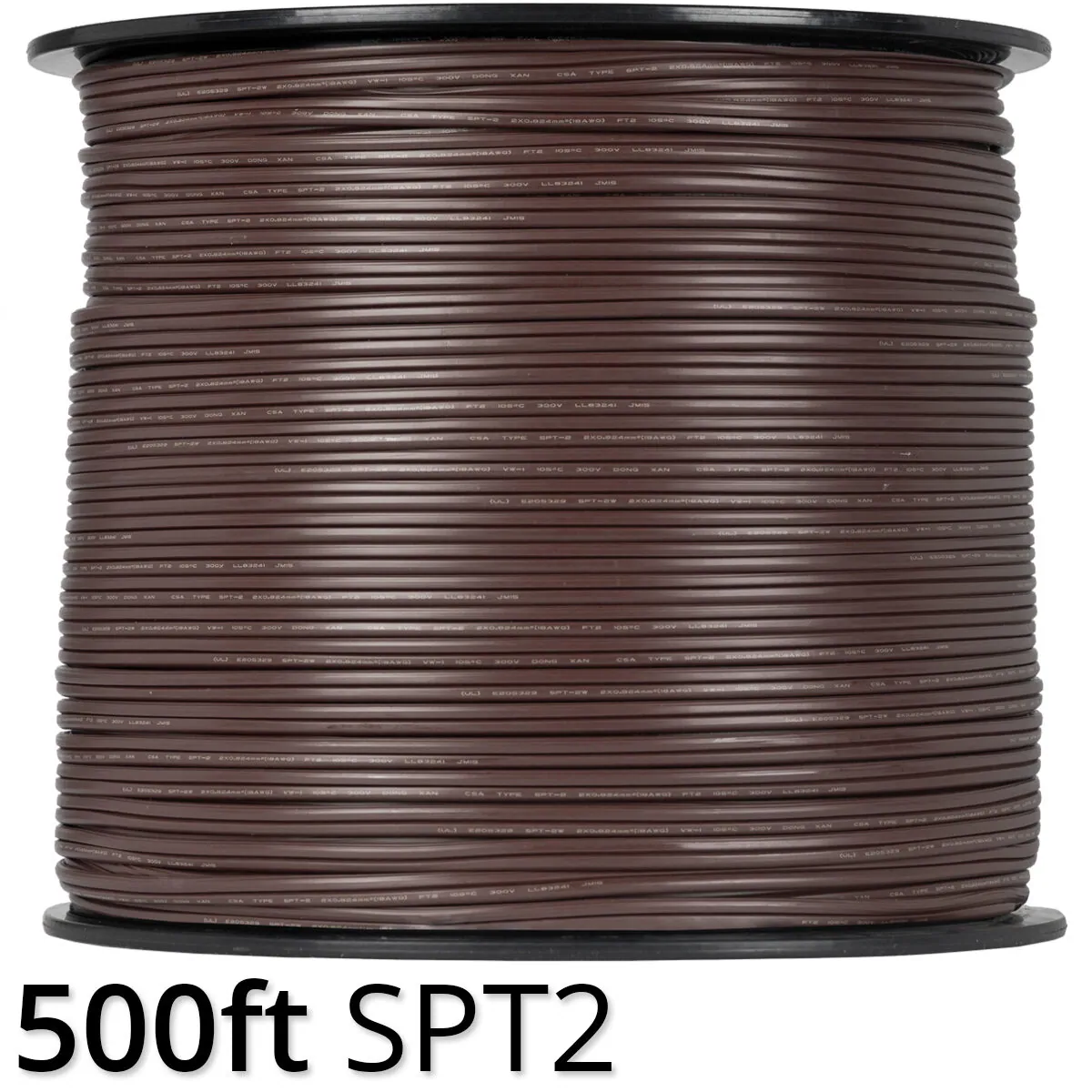 Brown Outdoor Zip Cord Wire, 18 Gauge — 72942 - Wintergreen Lighting® 72942