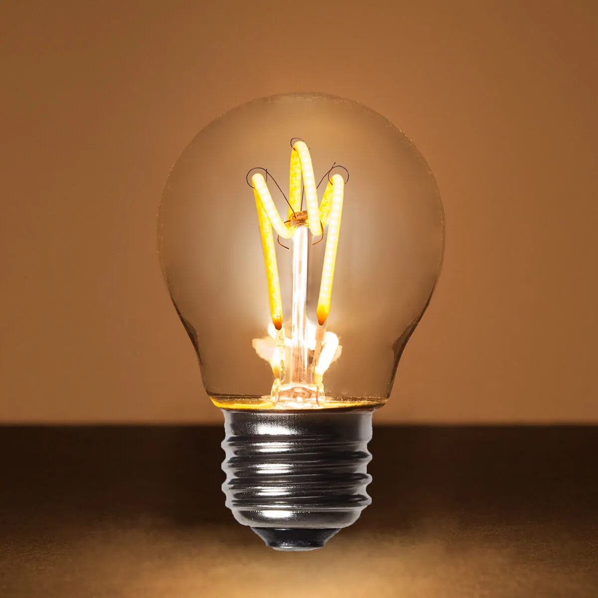 G45 Transparent Glass Warm White FlexFilament® Globe Light LED Edison Bulbs, Box of 5 - Wintergreen Lighting® 76009