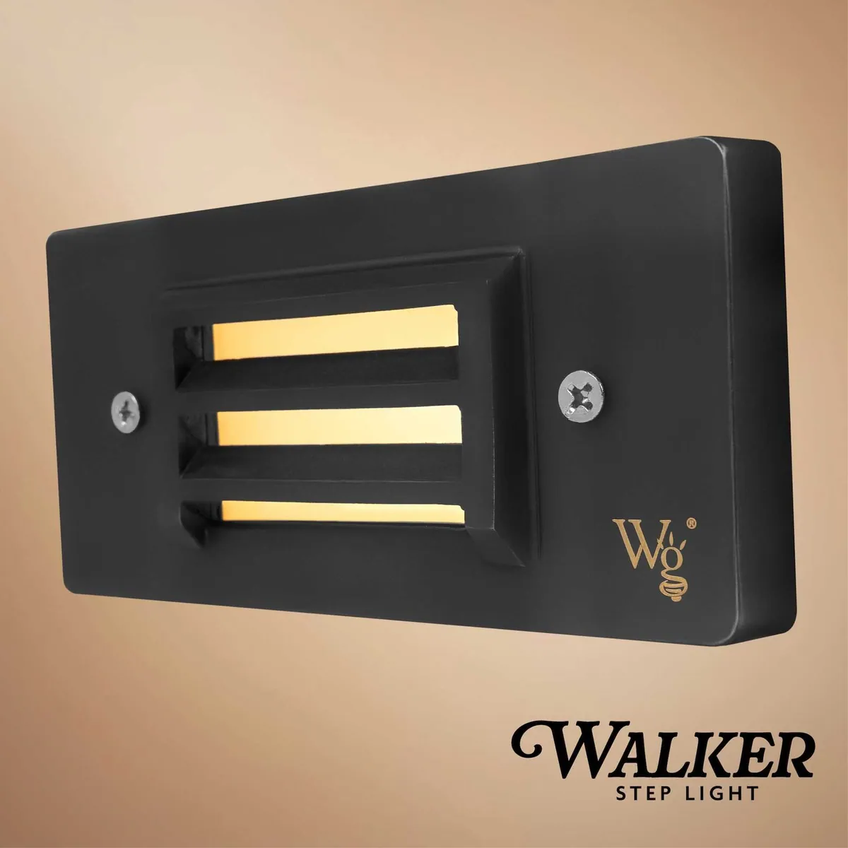 Walker Low Voltage Landscape Lighting External Step Light, Black - Wintergreen Lighting® 84870