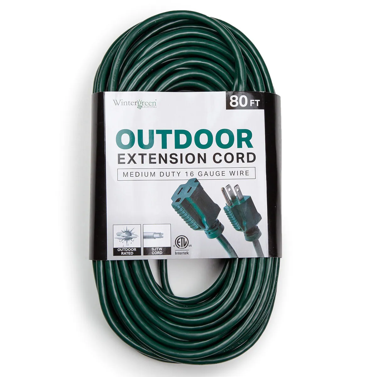 Green Medium Duty Extension Cord — 79532 - Wintergreen Lighting® 79532