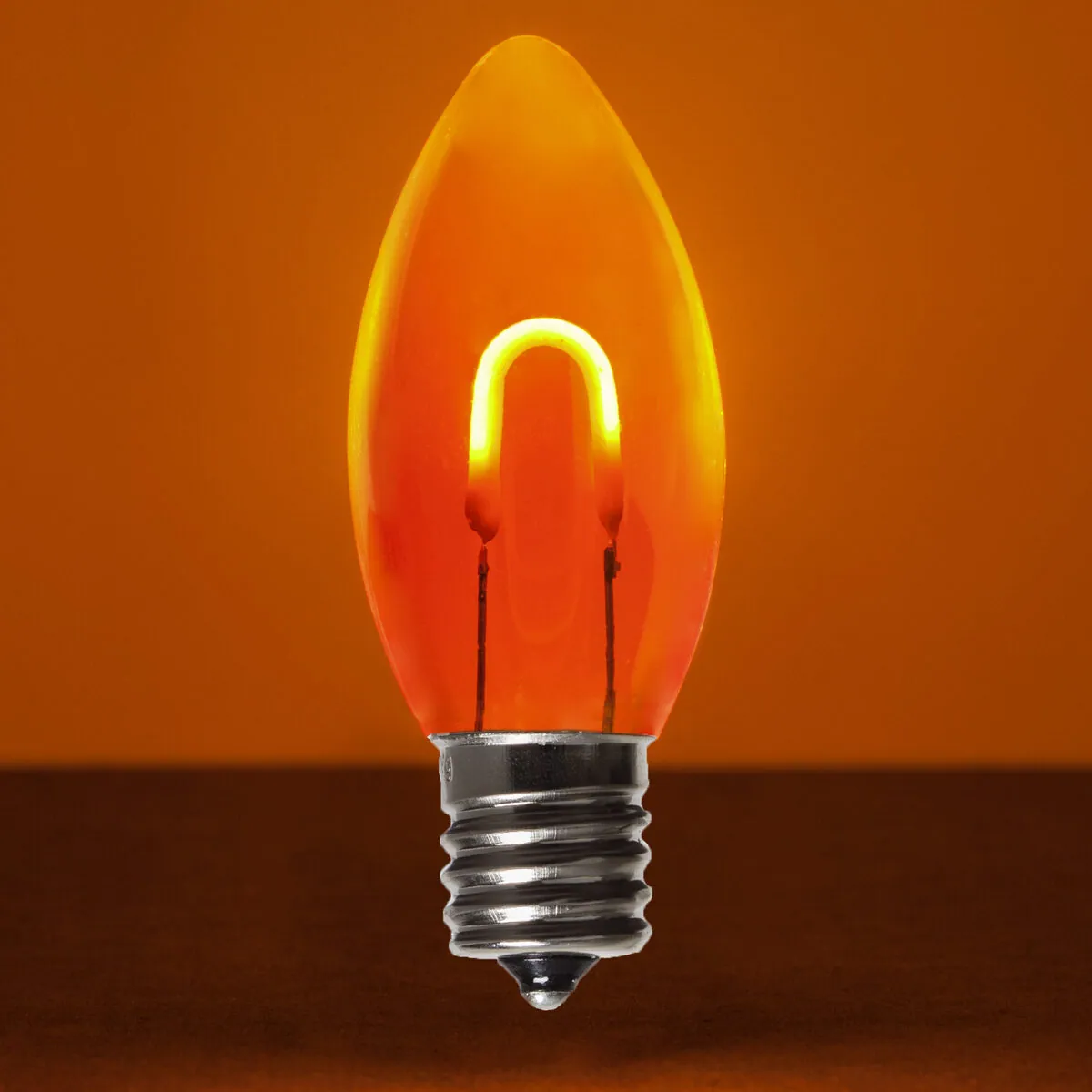 C9 Transparent Shatterproof Amber FlexFilament® LED Bulbs, Box of 5 - Wintergreen Lighting® 80631