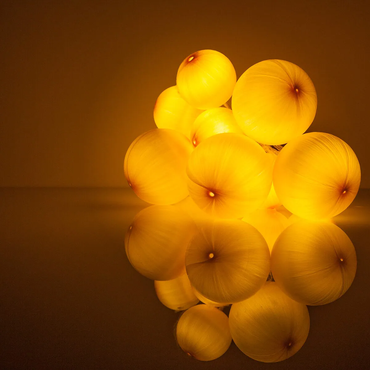 Battery Operated Gold Ball Ornament Light Set, 10 Gold LED Lights - Wintergreen Lighting® 76120