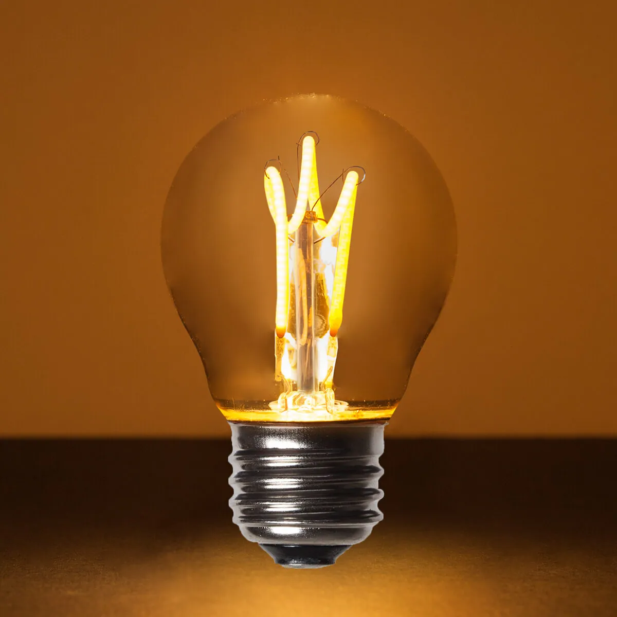 G45 Antiqued Glass Warm White FlexFilament® Globe Light LED Edison Bulbs, Box of 5 - Wintergreen Lighting® 76010