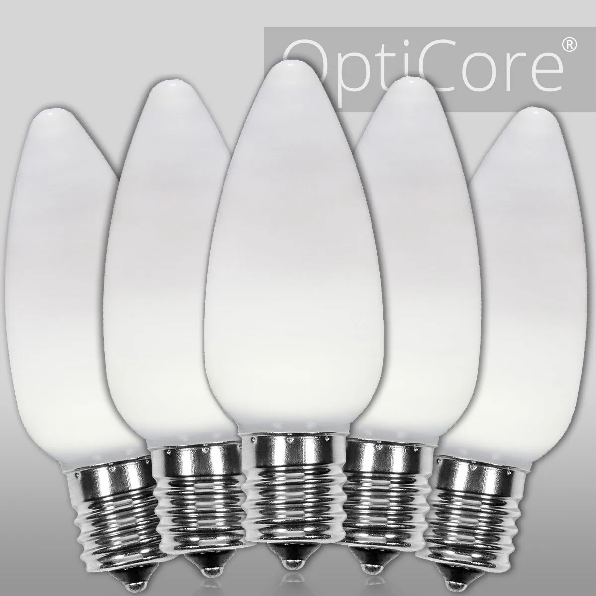 C9 Opaque Cool White OptiCore® LED Bulbs, Box of 25 - Wintergreen Lighting® 83641
