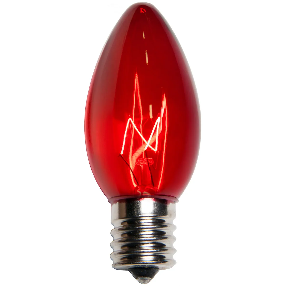 C9 Red Triple Dipped Transparent Bulbs, Box of 25 - Wintergreen Lighting® 15147