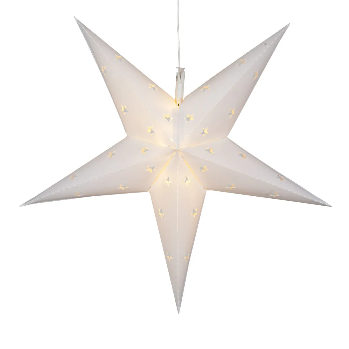 18" White Aurora Superstar TM 5 Point Star Light, Fold-Flat, LED Lights, Outdoor Rated - Wintergreen Lighting® 80476