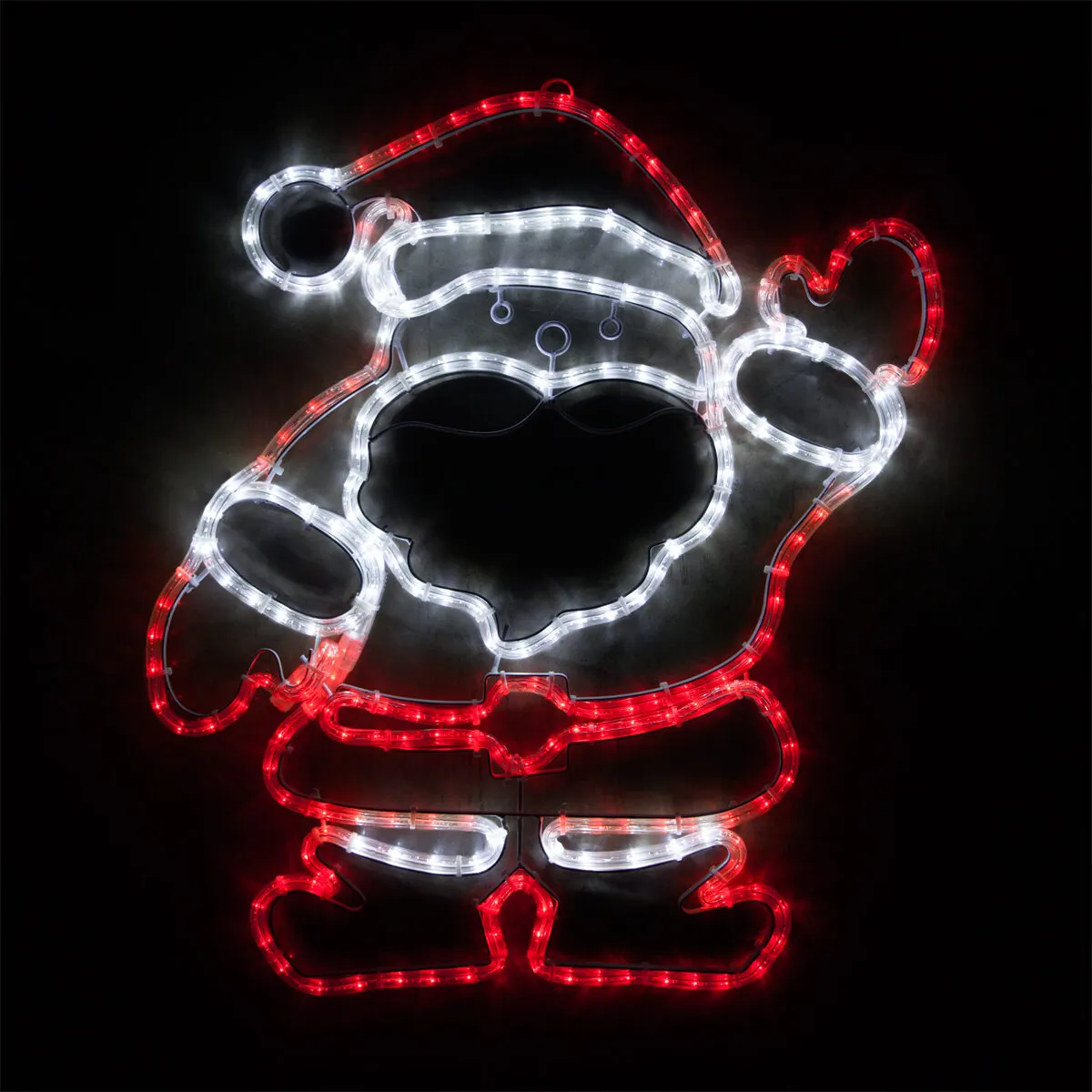 Waving Santa, Red and White Lights - Wintergreen Lighting® 73431