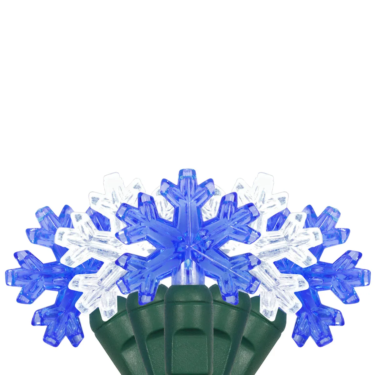 35 Snowflake Blue / Cool White LED Lights, 6" Spacing - Wintergreen Lighting® 85617
