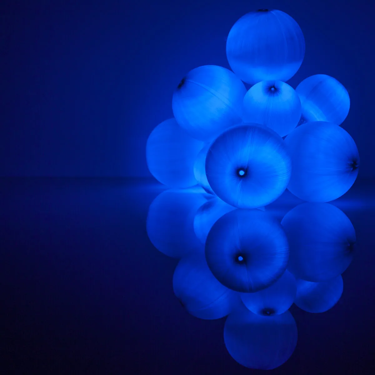 Battery Operated Blue Ball Ornament Light Set, 10 Blue LED Lights - Wintergreen Lighting® 76124