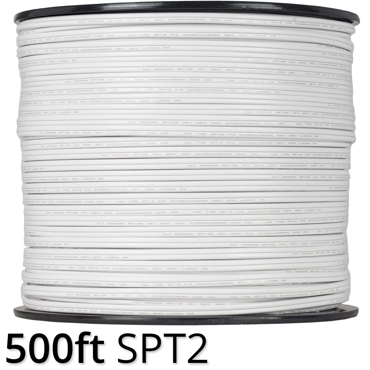 White Outdoor Zip Cord Wire, 18 Gauge — 17444 - Wintergreen Lighting® 17444