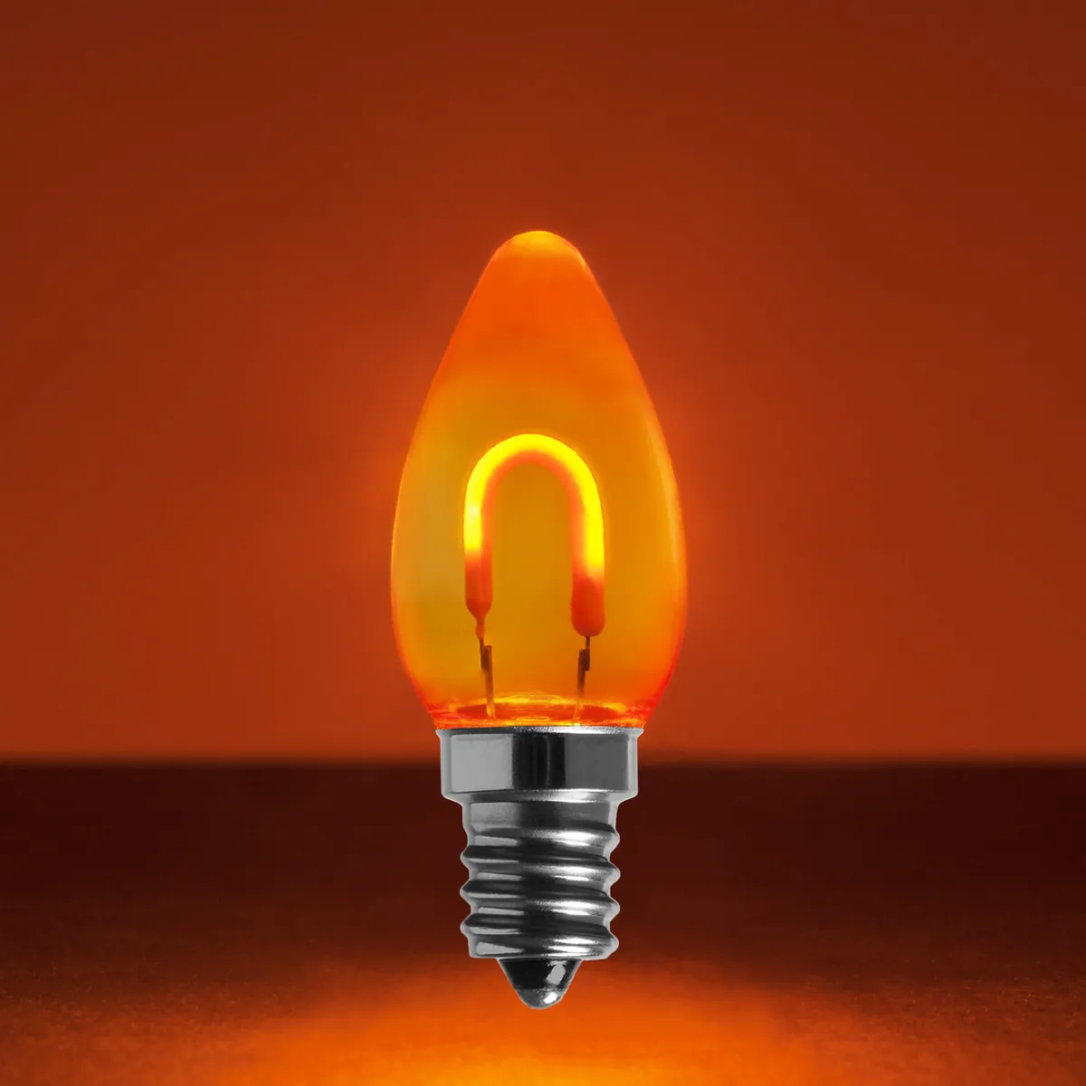 C7 Transparent Shatterproof Amber FlexFilament® LED Bulbs, Box of 5 - Wintergreen Lighting® 80640