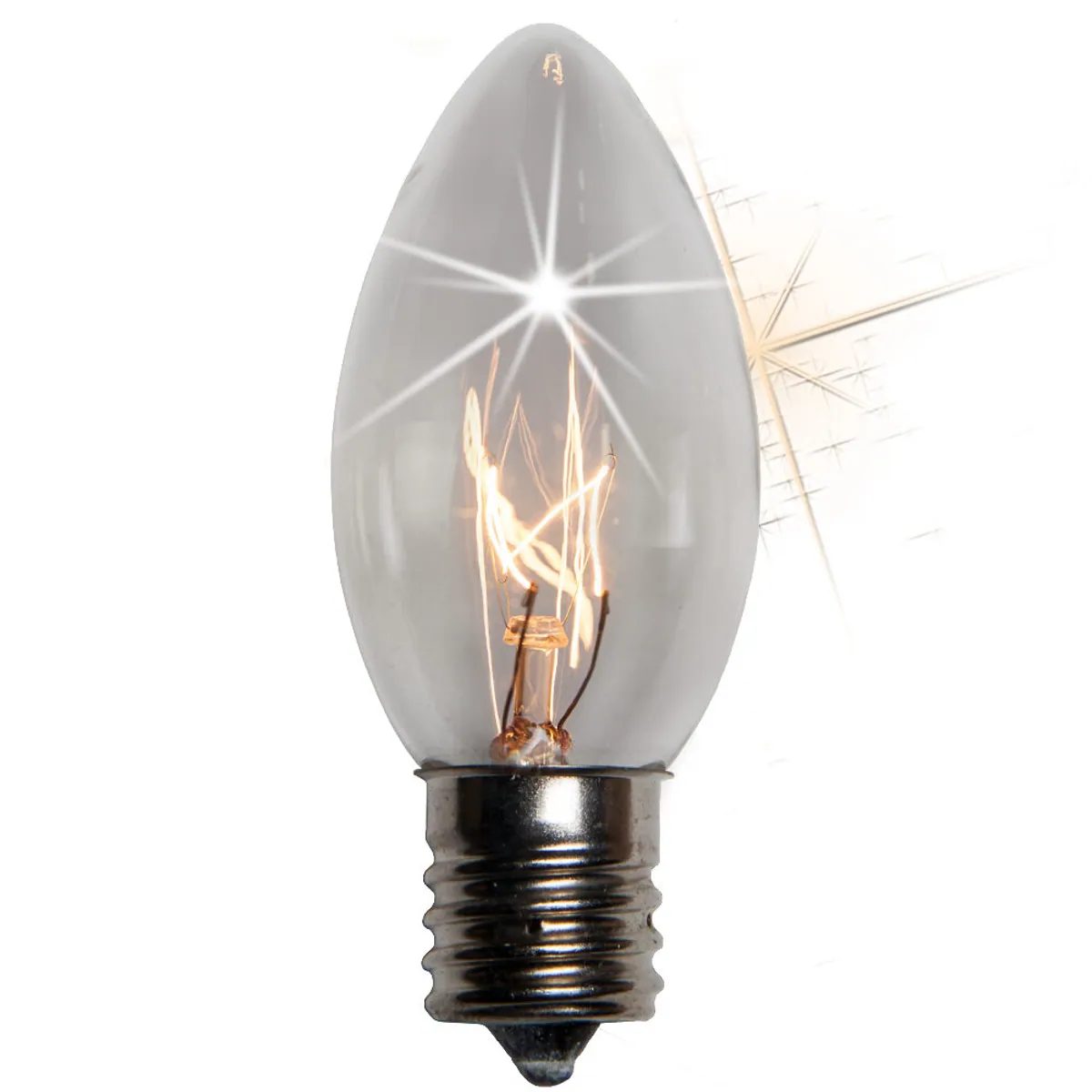 C9 Twinkle Clear Transparent Bulbs, Box of 25 - Wintergreen Lighting® 15150