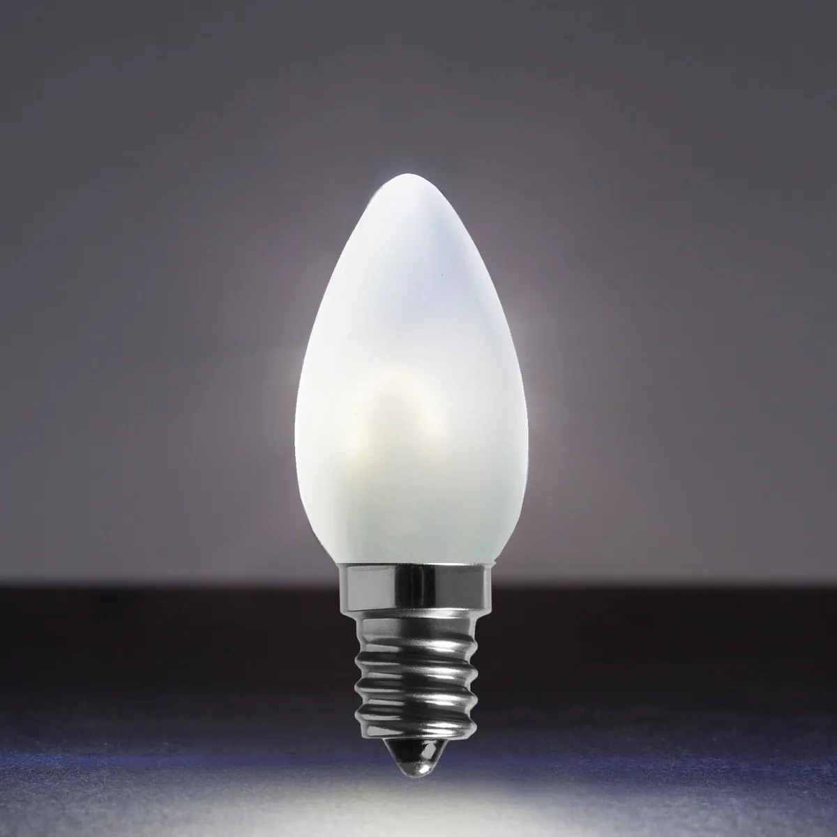 C7 Satin Glass Cool White FlexFilament® LED Bulbs, Box of 5 - Wintergreen Lighting® 80643