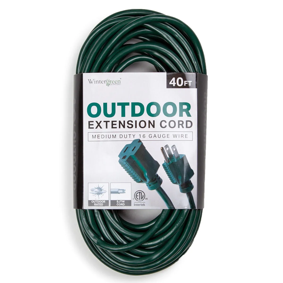 Green Medium Duty Extension Cord — 79534 - Wintergreen Lighting® 79534