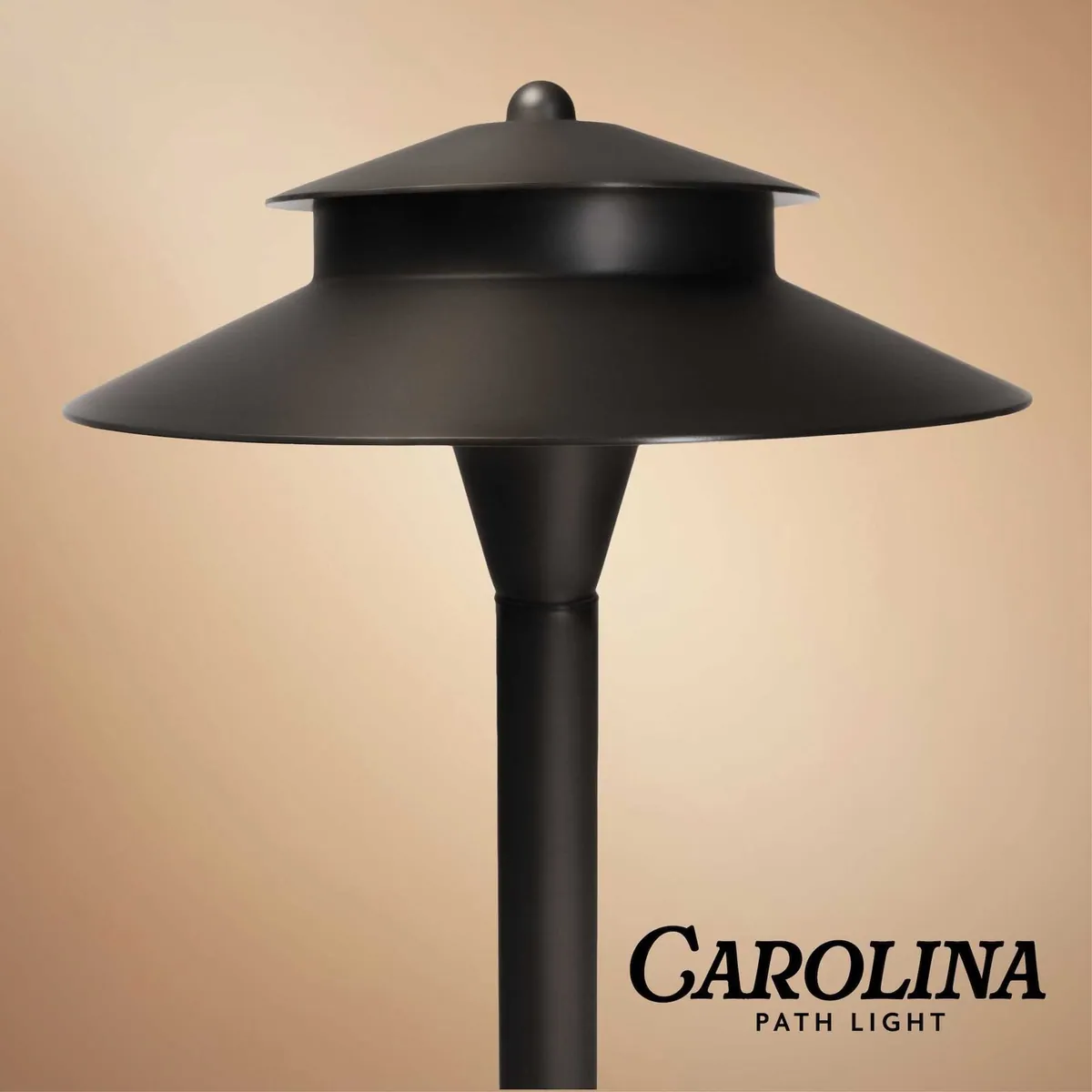 Carolina Two-Tier Low Voltage Landscape Lighting Path Light, Black - Wintergreen Lighting® 84862