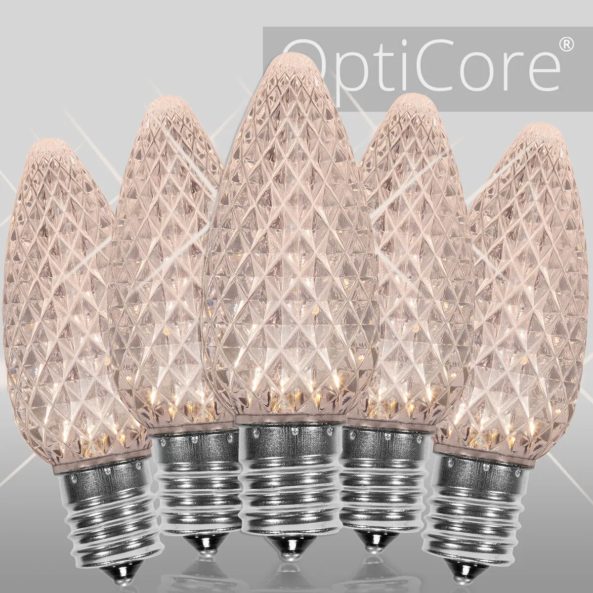 C9 Twinkle Warm White OptiCore® LED Bulbs, Box of 25 - Wintergreen Lighting® 73954