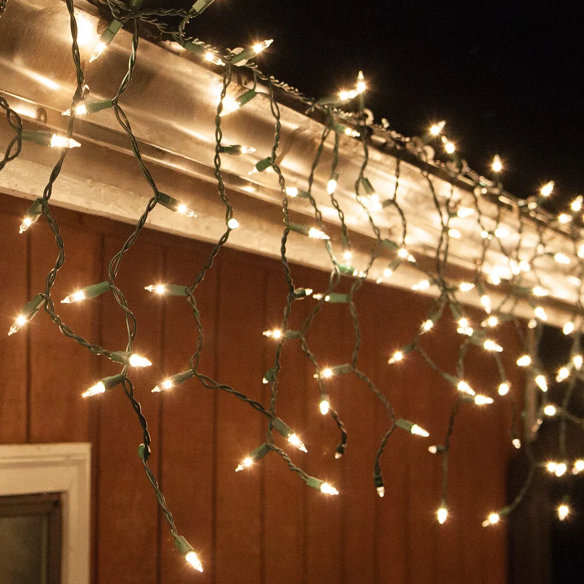 Clear Mini Icicle Lights on Green Wire - Kringle Traditions® 15238