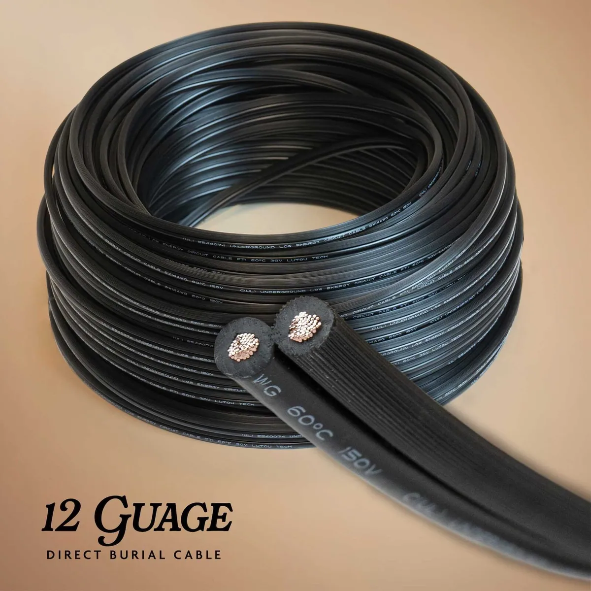12 Gauge Landscape Lighting Direct Burial Cable - Wintergreen Lighting® 84900