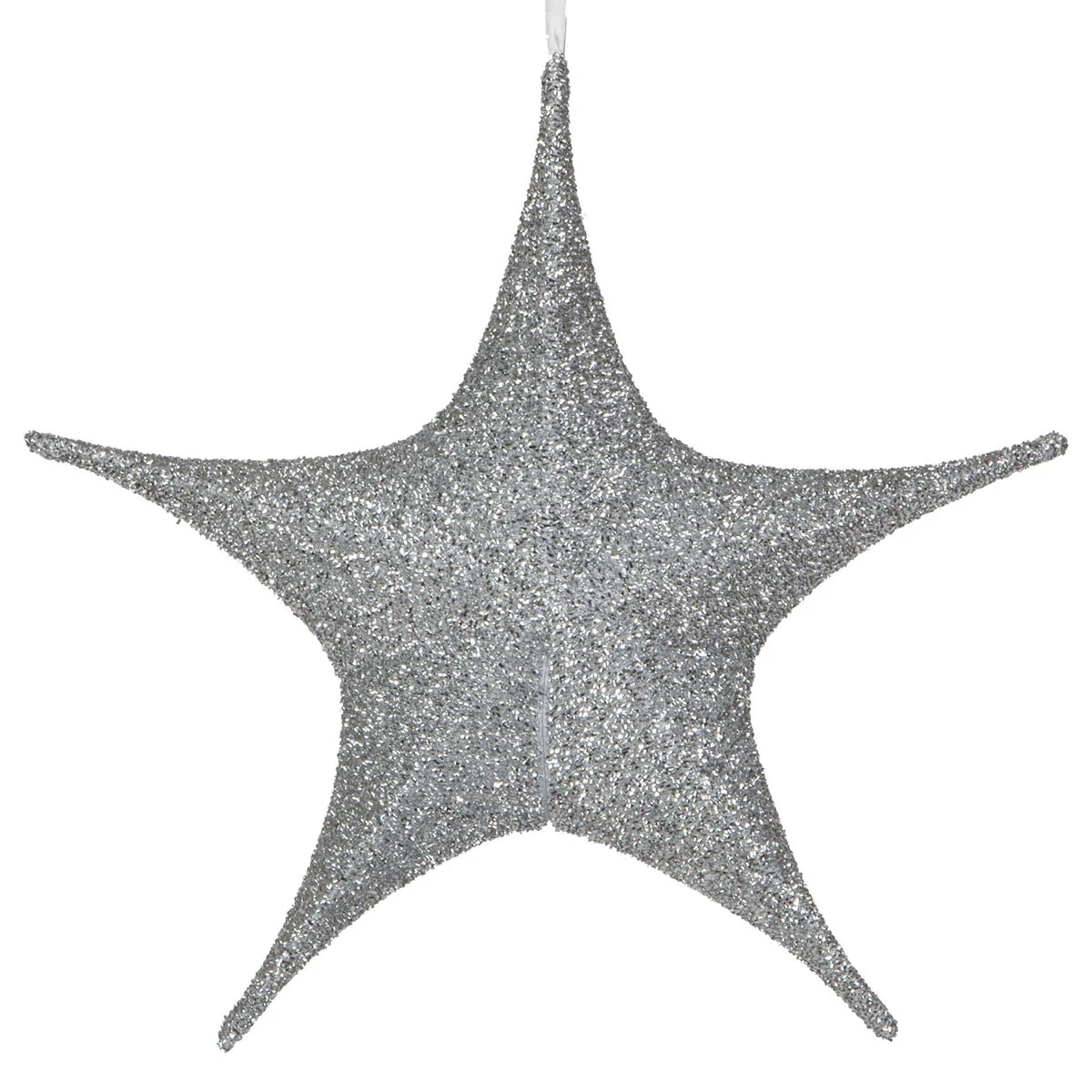Silver Polymesh Unlit Fold Flat Commercial Star - Red Sleigh® 78657