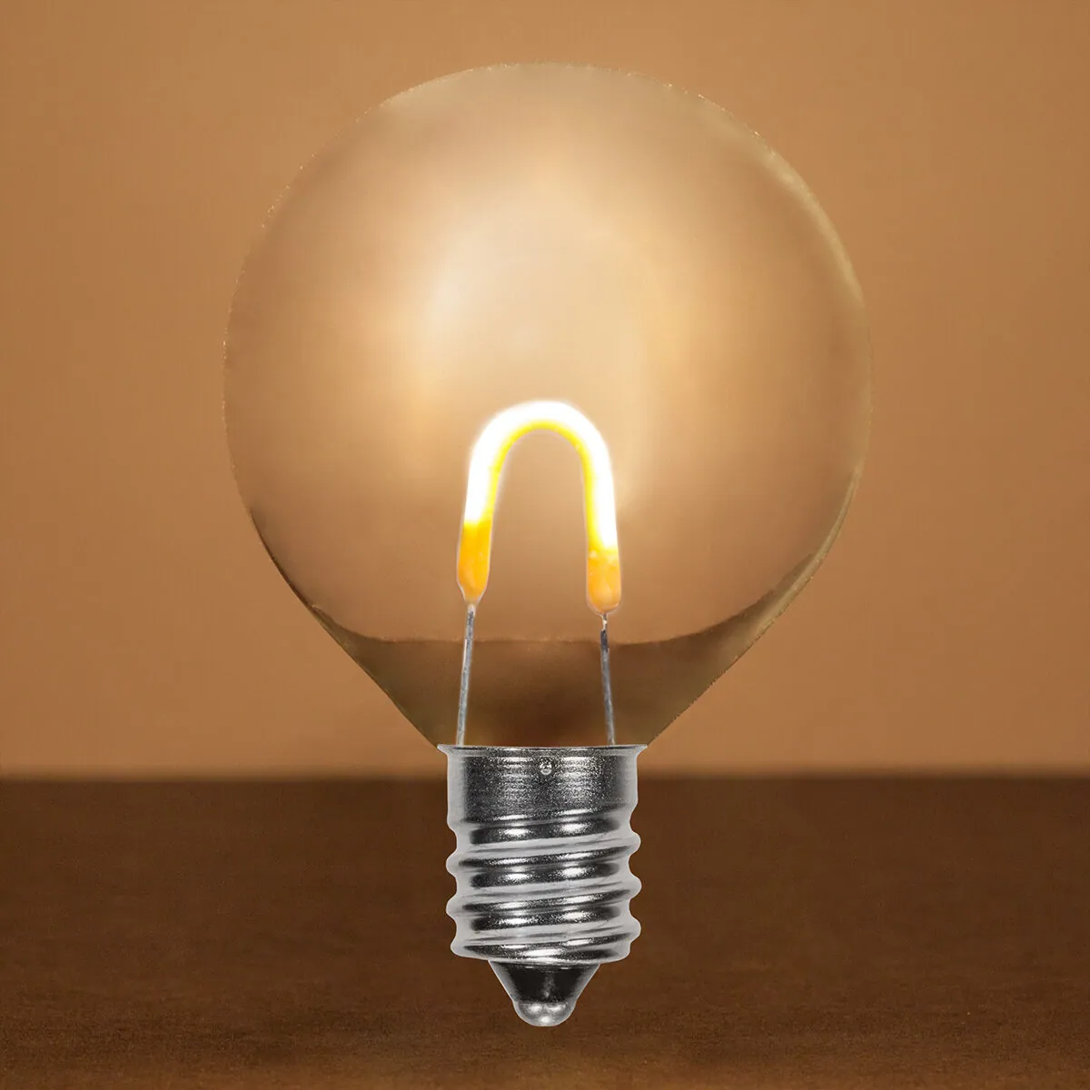 G50 Shatterproof Warm White FlexFilament® Globe Light LED Edison Bulbs , E12 Base, Box of 5 - Wintergreen Lighting® 80637