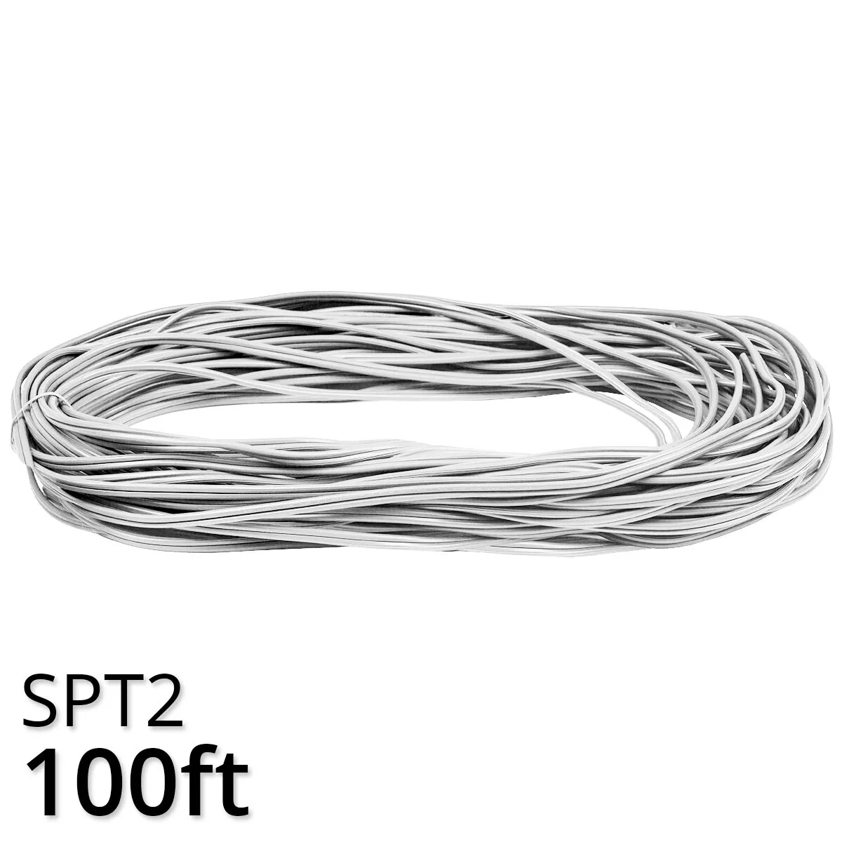 White Outdoor Zip Cord Wire, 18 Gauge — 17440 - Wintergreen Lighting® 17440