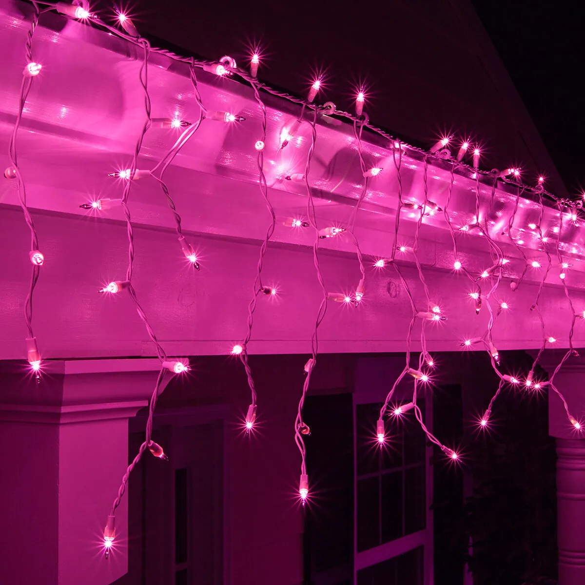 Purple Mini Icicle Lights on White Wire - Kringle Traditions® 15236
