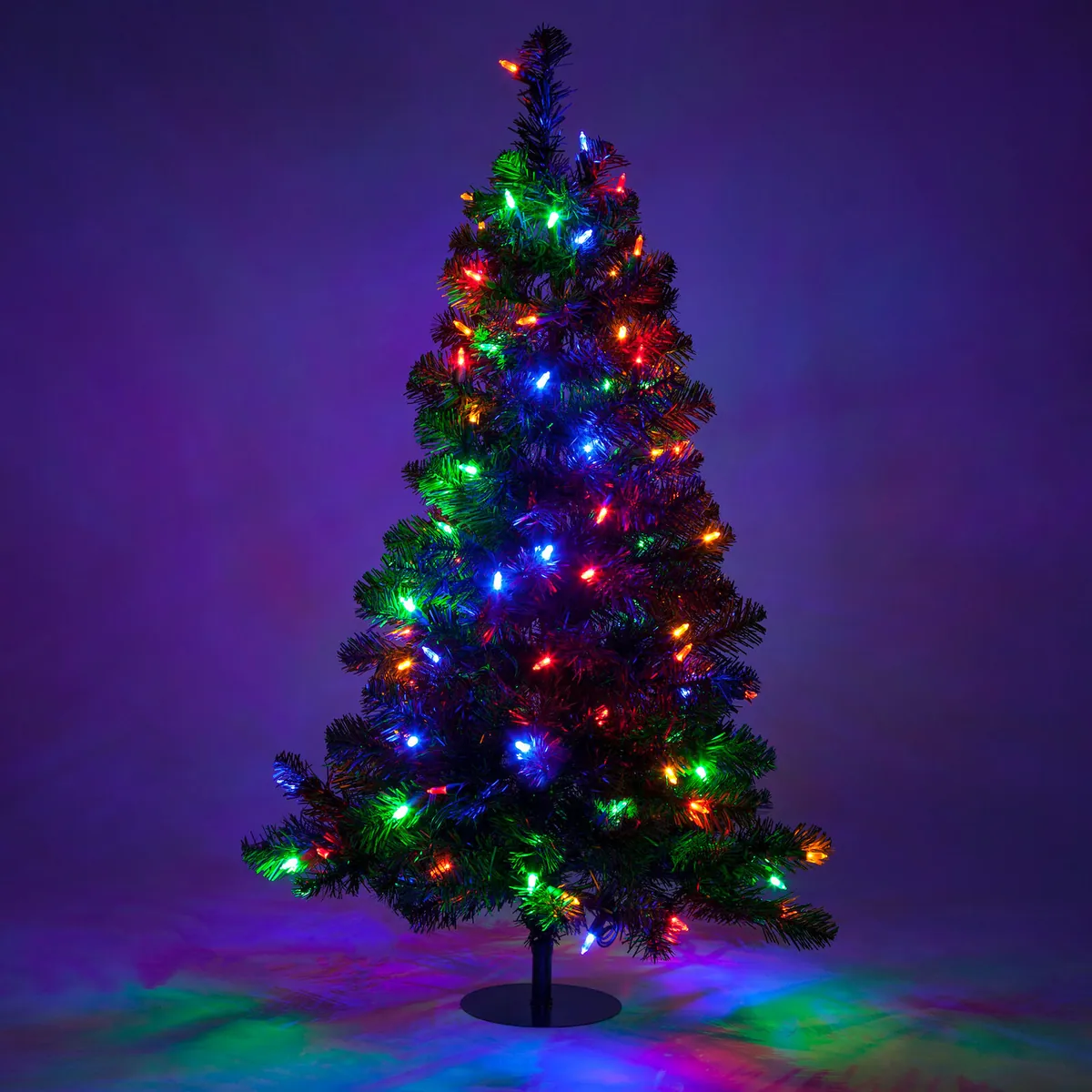 Winchester Fir Multicolor LED Prelit Walkway Tree — 3' Tree, 100 Lights - Red Sleigh® 75489